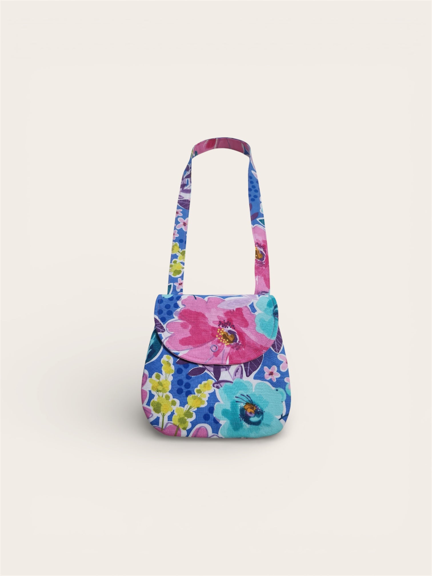Floral Girls/Youth Crossbody With Snap Closure Bag/Purse- Handmade 100% Cotton Washable