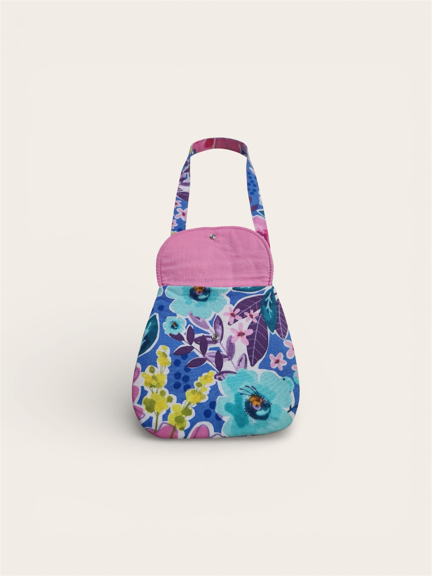 Floral Girls/Youth Crossbody With Snap Closure Bag/Purse- Handmade 100% Cotton Washable