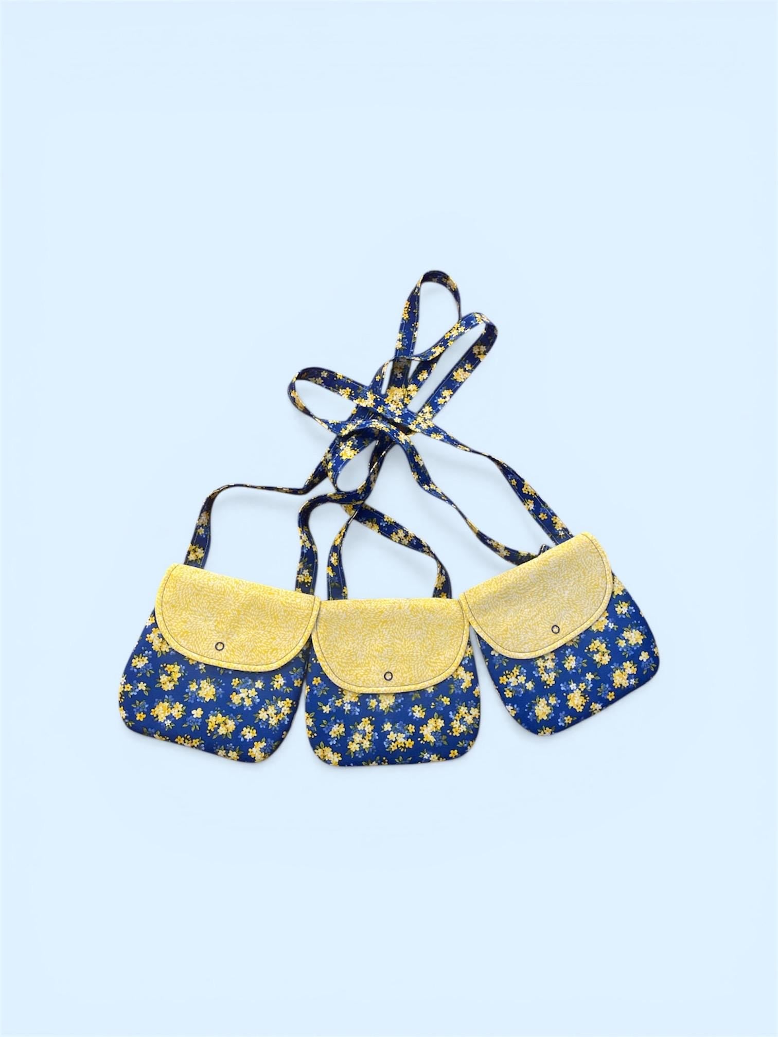 Floral Girls/Youth Crossbody With Snap Closure Bag/Purse-Handmade 100% Cotton Washable