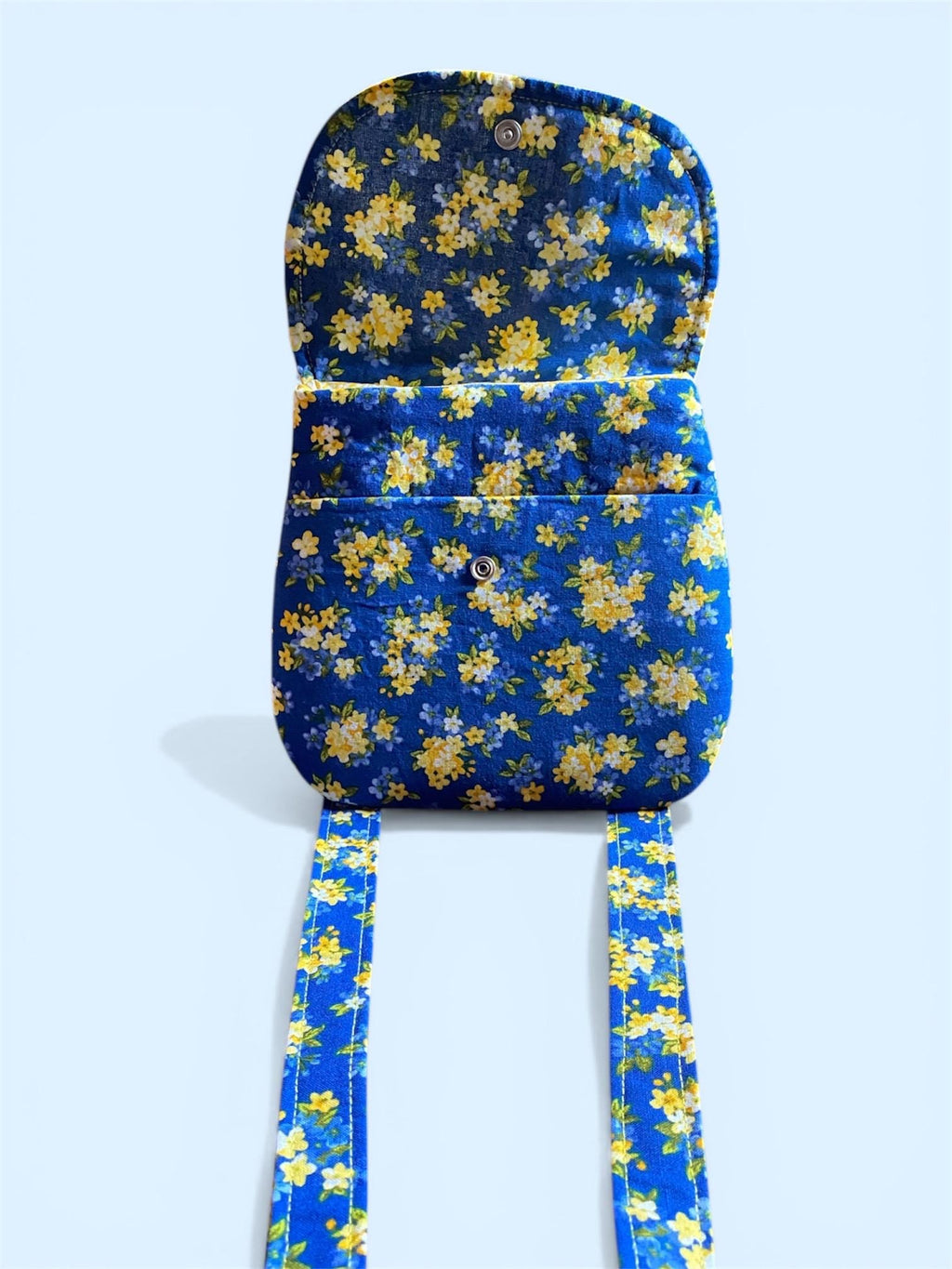 Floral Girls/Youth Crossbody With Snap Closure Bag/Purse-Handmade 100% Cotton Washable